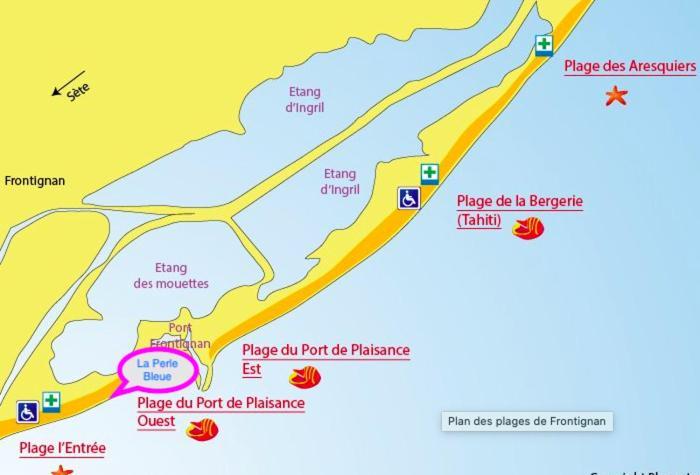 La Perle Bleue, 100 M De La Plage, Parking, Wifi Frontignan Kültér fotó